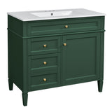 36'' Bathroom Vanity with Top Sink, Modern Bathroom Storage Cabinet with 2 Drawers and a Tip-out N710P230246F