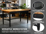 48/60/70 Inch Adjustable Workbench with Power Outlet Heavy Duty 2500 LBS Load Capacity Hardwood Work W5072P469291