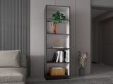Zachary Matt Gray and White 5-Shelf Slim Bookcase B062P175161