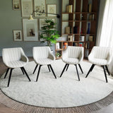 A set of 4 dining chairs, medieval modern kitchen dining chair, PU decorative chairs with black 98624263