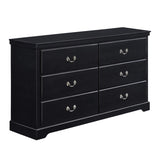 ZUN Classic Traditional 1pc Dresser of 6 Drawers Black Finish Bedroom Wooden Storage Furniture B011P233723