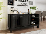 47.3" Sideboard Buffet Cabinet with Storage, Farmhouse Fluted Sideboard with 2 Doors & Solid Wood W1801P428581