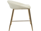 26" Counter Stool with Gold Frame and Cream Fabric - Set of 2 B202P222082