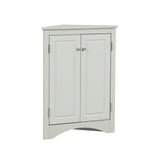 ZUN Grey Triangle Bathroom Storage Cabinet with Adjustable Shelves, Freestanding Floor Cabinet for Home 26880253