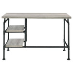 ZUN Grey Driftwood and Black 2-Shelf Writing Desk B062P153915