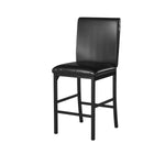 ZUN Metal Frame Counter Height Chairs Set of 4 Brown Faux Leather Seat Black Metal Finish Dining Chairs B01146335