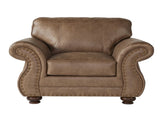Leinster Faux Leather 3-Piece Sofa Set with Antique Bronze Nailheads T2574P196933
