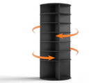 7-tier, 360&deg rotating wood-plastic composite shoe rack, 60*60*184cm, black 06263658