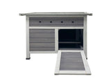 Outdoor Gray Free-Range Wooden Chicken Coop with Asphalt Roof, Pull-Out Tray, Nesting Box with Easy 70089327