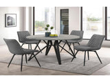 Grey Tufted Swivel Dining Chairs B062P145620