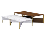 Modern Nesting Coffee Tables Set of 4 -Mid Century Modern Square Living Room Table, Free Adjustable N770P309785W