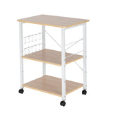 ZUN Baker's Rack 3-Tier Kitchen Utility Microwave Oven Stand Storage Cart Workstation Shelf 92413090