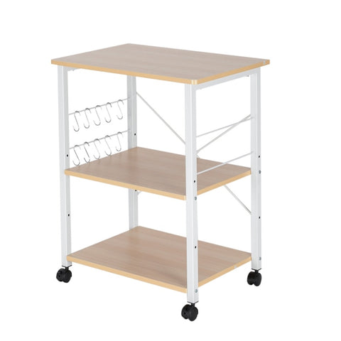 ZUN Baker's Rack 3-Tier Kitchen Utility Microwave Oven Stand Storage Cart Workstation Shelf 92413090