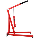 1500 LBS Folding Engine Hoist Cherry Picker Shop Crane Hoist Lift, Heavy Duty Steel with 4 Iron W465P156682