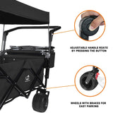 Foldable Wagon with Removable Canopy & Cooler Bag - Heavy Duty Collapsible Wagon Utility Cart with 81596232