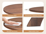 Round Coffee Table, 31.5 Inch Walnut Finish MDF Coffee Table with Curved Cross Legs, Modern 83950008