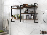 3 Tier and 2 Tier Bathroom Shelves Metal, Wood Hanging Storage Bookshelf W331P279736