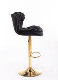 Set of 2 Bar Stools,with Chrome Footrest and Base Swivel Height Adjustable Mechanical Lifting Velvet W124946147