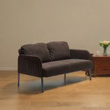 Brown 2 Seater Polyester Fabric Sofa, Modern Loveseat Sofa, Comfy Small Couches for Small Space W1164P239079