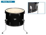 Full Size Adult Drum Set 5-Piece Black with Bass two Tom Snare 93977028