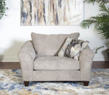 Camero Cafe Fabric 2-Piece Living Room Set, Accent Chair and Ottoman, Gray T2574P195448