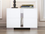Elegant Nightstand with Metal Handle, Mirrored Bedside Table with 2 Drawers for Bedroom, Living 62606640