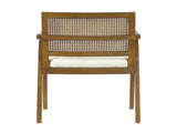 Mid-Century Modern Dining Chairs Set of 2, Upholstered Wood Frame Dining Chairs with Natural Rattan N768P489279W