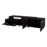 Wengue Entertainment Center with Open Storage and 2-Side Cabinets B062P290250