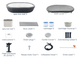 Hot Tub Inflatable Portable Oval Spa 2 Person Hot Tub with 180 Bubble Jets, Cover, Filter 07800202