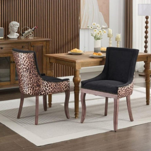 ZUN A&A Furniture,Ultra Side Dining Chair, Thickened fabric chairs with neutrally toned solid wood legs, W1143P209903