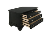 3 Drawers Nightstand with Pull-out Tray in Black Finish B016P254490