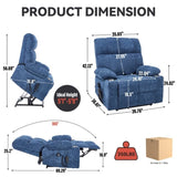 Blue Dual Motor Infinite Position Up to 350 LBS Chenille Power Lift Recliner Chair, Heavy Duty W3224P290205