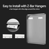 40x36 Inch Brushed Nickel Aluminium Frame Bathroom Mirror T3757P347051