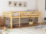 Twin Wood Loft Bed Low Loft Beds with Ladder,Twin,Walnut N708P340482D