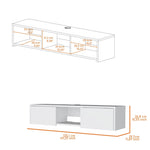 ZUN White 2-Door Floating TV Stand B062P175187