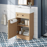 18.5" Bathroom Vanity with Reversible Resin Sink, MDF Cabinet with Adjustable Shelf and Elegant Zinc N729P285512N