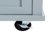 Kitchen Cart with Rubber wood Drop-Leaf Countertop ,Cabinet door internal storage racks,Kitchen 24138755
