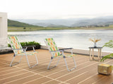 Set of 2 Webbed Folding Beach Chairs, Outdoor Patio Lawn Foldable Chairs for Camping Fishing Yard 34057801