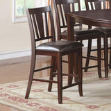 Simple Contemporary Set of 2 Counter Height Chairs Brown Finish Dining Seating Cushion Chair Unique B01157356