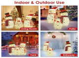 3-Piece 2D Outdoor Snowman Christmas Decorations Yard, 30 inch Pre Lit Snowman Family with Led 89455753
