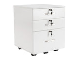 White Wood Grain Density Board Three Drawers Wooden Filing Cabinet 70600637