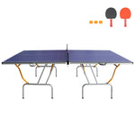 ZUN 8ft Mid-Size Table Tennis Table Foldable & Portable Ping Pong Table Set for Indoor & Outdoor Games 05742076