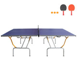 ZUN 8ft Mid-Size Table Tennis Table Foldable & Portable Ping Pong Table Set for Indoor & Outdoor Games 05742076