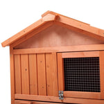 ZUN Large Wooden Rabbit Hutch Indoor and Outdoor Bunny Cage with a Removable Tray and a Waterproof Roof, W2181P146769