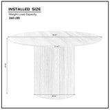 46.45 inch MDF Dining Table for Dining Room Round Dinner Tables Mid-Century Modern Table BLACK W876P263005