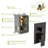 Shower System with Waterfall Tub Spout,16 Inch Ceiling Mount Square Shower System with Rough-in W124381952