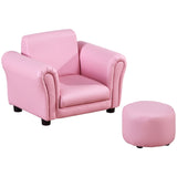 Kids Sofa Set with Footstool-Pink 86244031