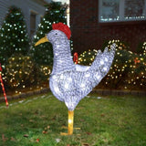 2FT Lighted Christmas Rooster Outdoor Decoration, Weather Proof Plush Rooster Christmas Ornament 25775600