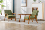 ZUN Accent Chairs Set of 2 with Table, Mid Century Modern Accent Chair, Wood and Fabric Armchairs 88497924