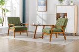 ZUN Accent Chairs Set of 2 with Table, Mid Century Modern Accent Chair, Wood and Fabric Armchairs W1539P205996